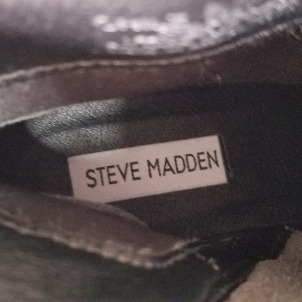 Steve Madden Grey 100% Leather Ankle Boots - Picture 7 of 7